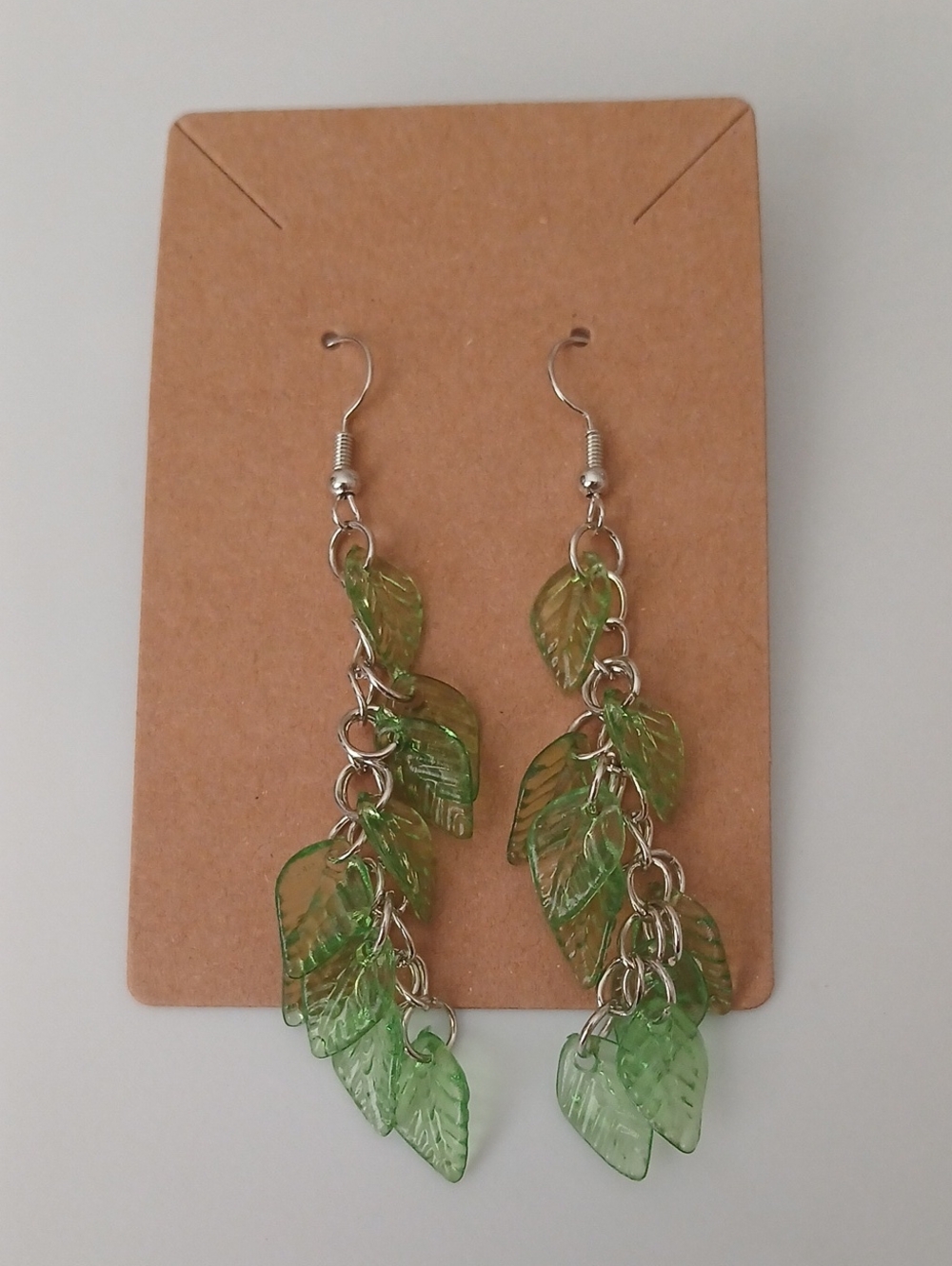 Fashion Jewelry Green Leaf Dangle Earrings
